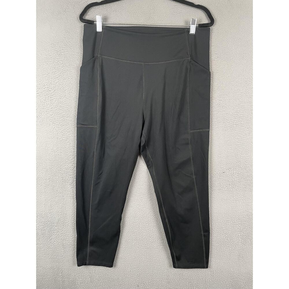 Girlfriend Collective Leggings Womens 3XL Black Cropped High Rise Pockets Yoga